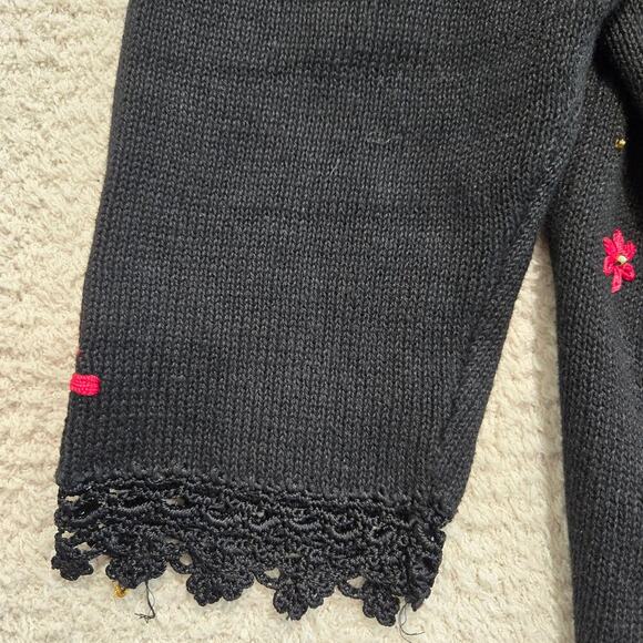 Vtg Arriviste Woman Embroidered Button-up Christmas Cardigan Sweater Size 14/16 - Picture 5 of 12
